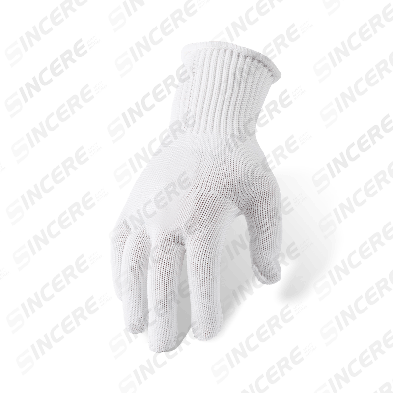 Polyester-Strickhandschuhe der Stärke 13 mit gepunkteter PVC-Handfläche — Allzweck-Arbeitshandschuhe mit verbessertem Griff