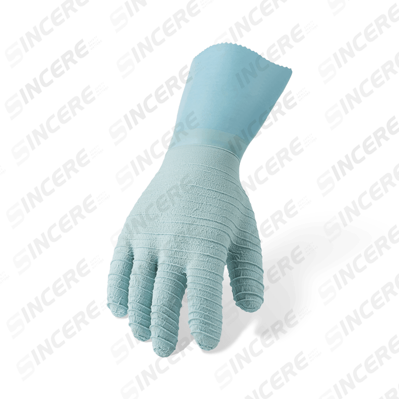 Vollständig beschichtete Arbeitshandschuhe aus Baumwolle mit Fleecefutter und Latex — 27 cm verlängerte Manschette