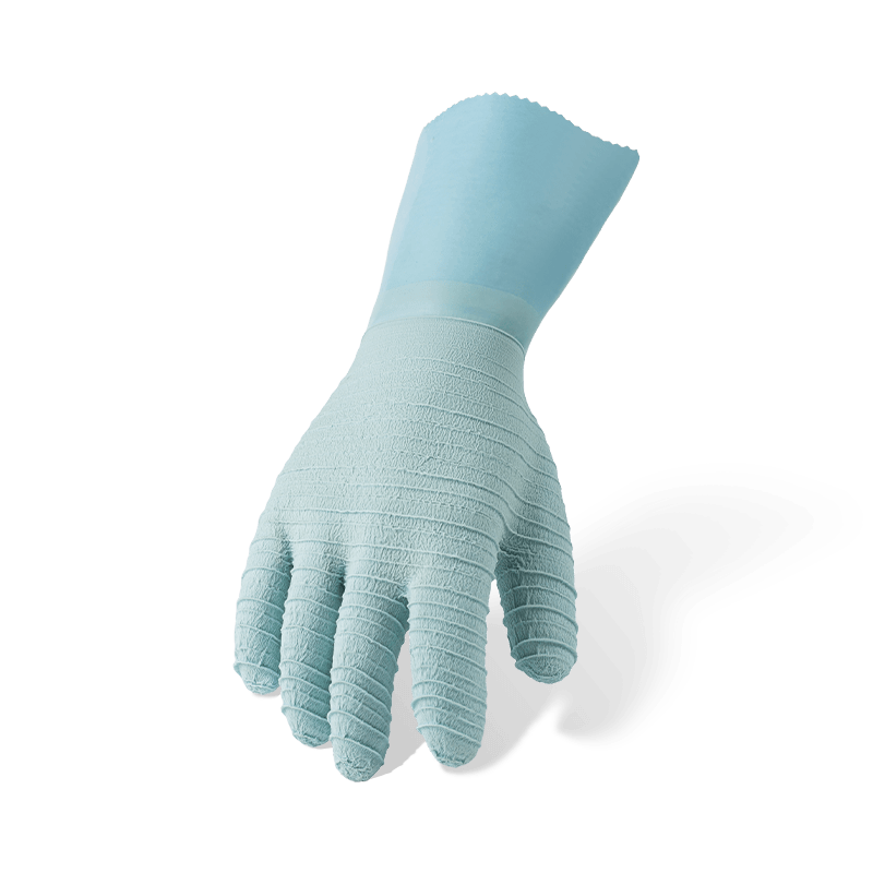 Vollständig beschichtete Arbeitshandschuhe aus Baumwolle mit Fleecefutter und Latex — 27 cm verlängerte Manschette