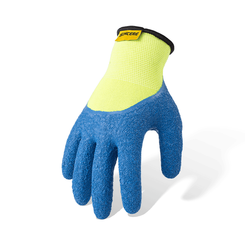 13 Gauge Polyester Latex Crinkle 3/4 getauchte Arbeitshandschuhe — Hi-Vis Gelb 13 Gauge Polyester Latex Crinkle 3/4 getauchte Arbeitshandschuhe — Hi-Vis Gelb