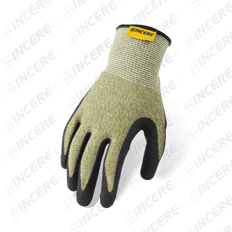 Schnittfeste Handschuhe Aramid ANSI A3 im Kaliber 18 mit schwarzer Neoprenhandfläche — flammhemmend und mit Lichtbogenschutz Schnittfeste Handschuhe Aramid ANSI A3 im Kaliber 18 mit schwarzer Neoprenhandfläche — flammhemmend und mit Lichtbogenschutz