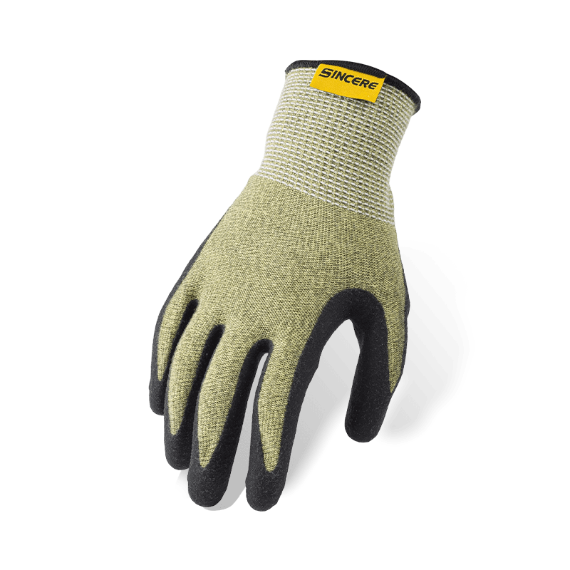 Schnittfeste Handschuhe Aramid ANSI A3 im Kaliber 18 mit schwarzer Neoprenhandfläche — flammhemmend und mit Lichtbogenschutz