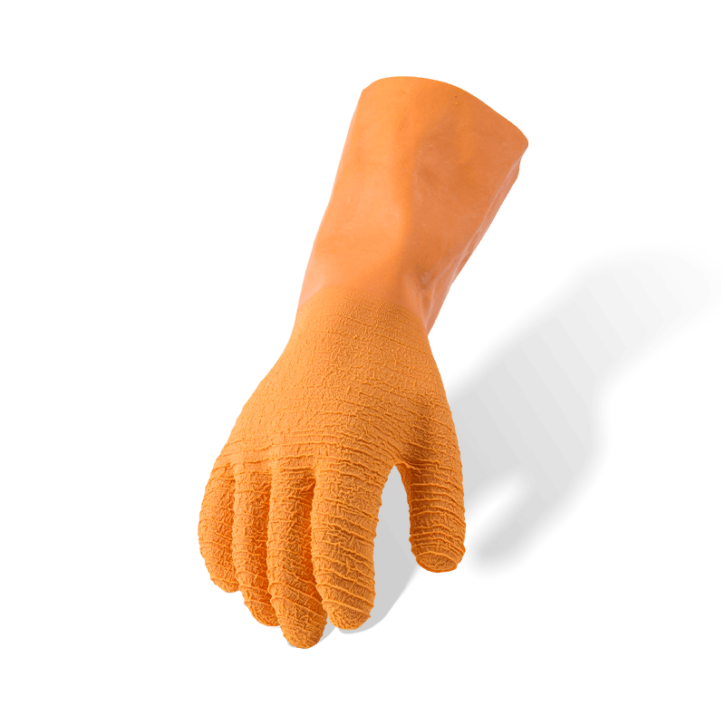 Vollständig beschichtete Arbeitshandschuhe aus Baumwolle mit Fleecefutter und Latex — 27 cm verlängerte Manschette (Thermalserie)