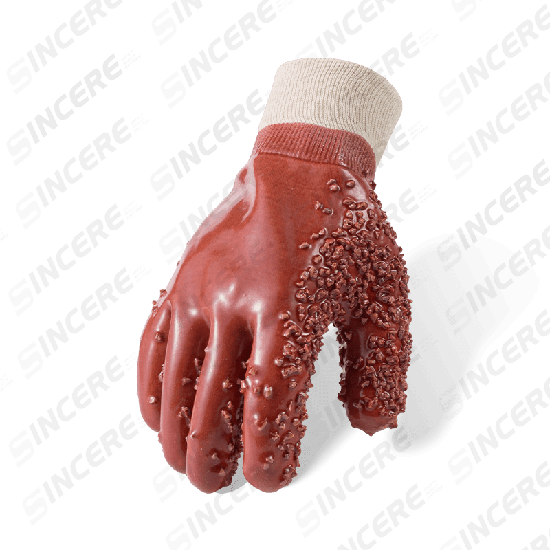 Vollständig beschichtete Handschuhe aus Baumwolle und Fleece, 7 Gauge, mit strukturiertem Griffspray — robust und wasserdicht