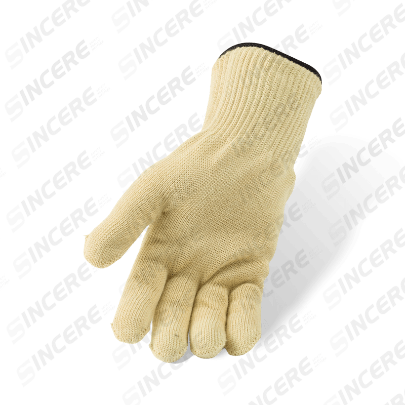 7 Gauge Aramid-Außenmaterial mit 10 Gauge Baumwoll-Innenfutter — hitzebeständige isolierte Handschuhe der Stufe 2