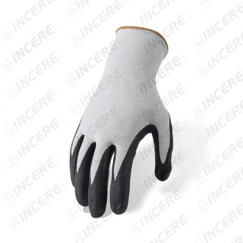15 Gauge Nylon Spandex Handschuhe mit schwarzer Nitril Mikroschaum Palm Beschichtung — Ultra-Dexterous