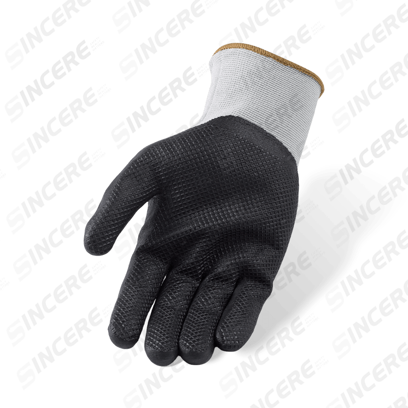 15 Gauge Nylon Spandex Handschuhe mit schwarzer Nitril Mikroschaum Palm Beschichtung — Ultra-Dexterous