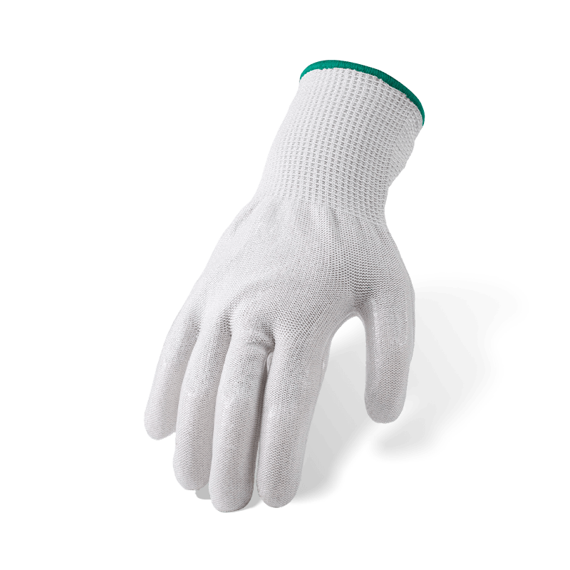 Schnittfeste Handschuhe der Stärke 13 ANSI A7 mit transparenter Silikon-Handflächenbeschichtung — hitzebeständiger Hochschnittschutz