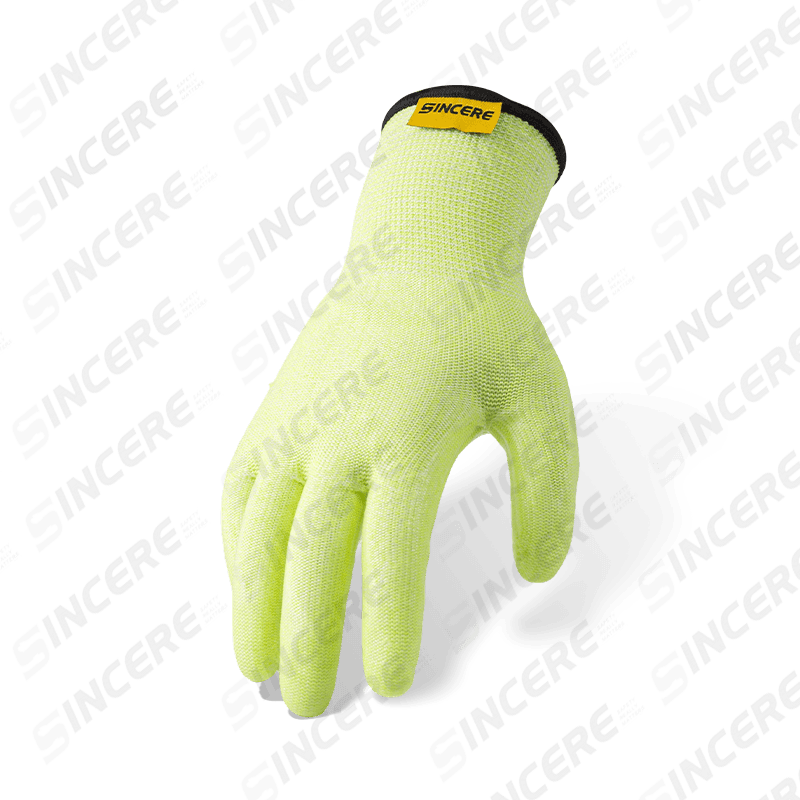 Schnittfeste Handschuhe der Stärke 18 ANSI A6 mit durchsichtiger Silikonhandfläche und Fleece-Futter — thermischer Hochschnittschutz für den Winter