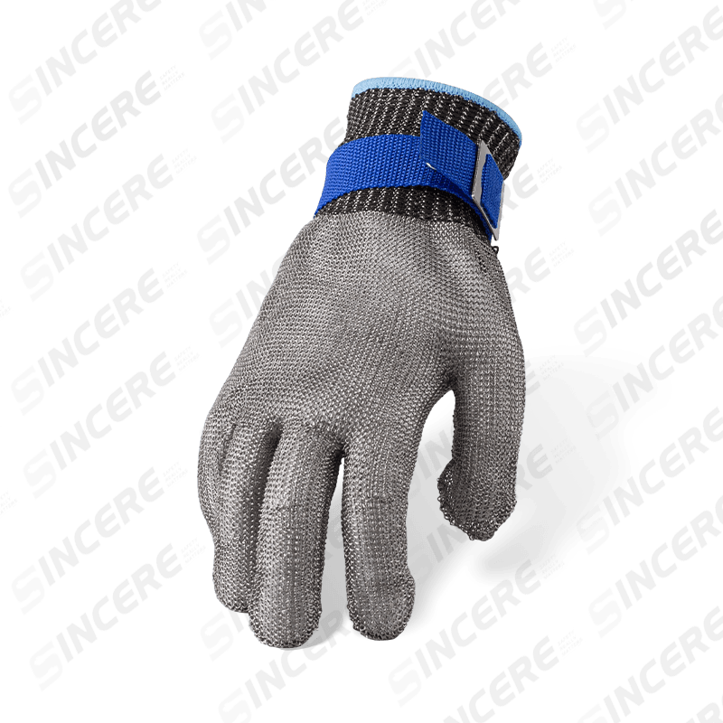 Schnittfeste Handschuhe aus Edelstahlgeflecht der Stärke 7 ANSI A9 — Maximaler Schnittschutz für Lebensmittel und industrielle Verwendung Schnittfeste Handschuhe aus Edelstahlgeflecht der Stärke 7 ANSI A9 — Maximaler Schnittschutz für Lebensmittel und industrielle Verwendung