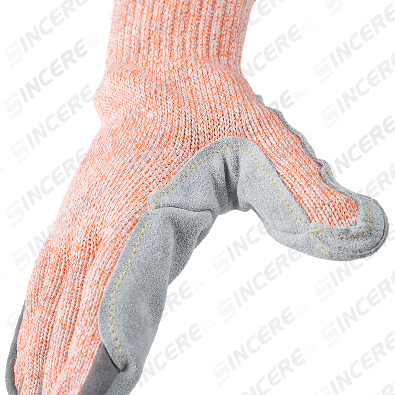 Schnittfeste Handschuhe der Stärke 7 ANSI A9 mit Handfläche aus Vollnarbenleder und verstärktem Daumen-Schritt — Maximaler Schnittschutz Schnittfeste Handschuhe der Stärke 7 ANSI A9 mit Handfläche aus Vollnarbenleder und verstärktem Daumen-Schritt — Maximaler Schnittschutz