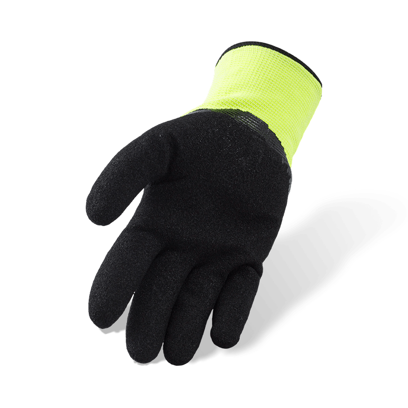 13 Gauge Polyester Latexschaum 3/4 getauchte Handschuhe mit 10 Gauge Terry Fleece Liner — Winter Thermal Work Handschuhe