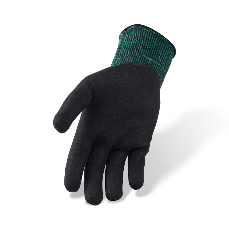 Schnittfeste Handschuhe der Stärke 18 ANSI A3 mit schwarzer Nitril-Mikroschaum-Handfläche — feiner, mittlerer Schnittschutz Schnittfeste Handschuhe der Stärke 18 ANSI A3 mit schwarzer Nitril-Mikroschaum-Handfläche — feiner, mittlerer Schnittschutz
