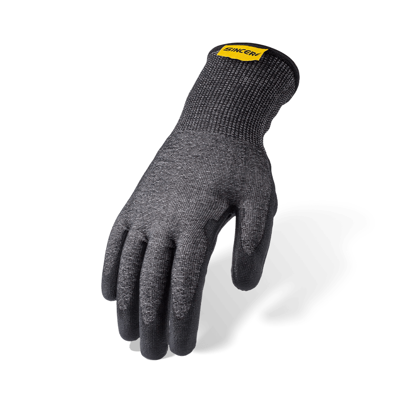 Schnittfeste Handschuhe der Stärke 18 ANSI A6 mit schwarzer PU-Handfläche und nitrilverstärktem Daumen-Schritt — feiner, starker Schnittschutz Schnittfeste Handschuhe der Stärke 18 ANSI A6 mit schwarzer PU-Handfläche und nitrilverstärktem Daumen-Schritt — feiner, starker Schnittschutz