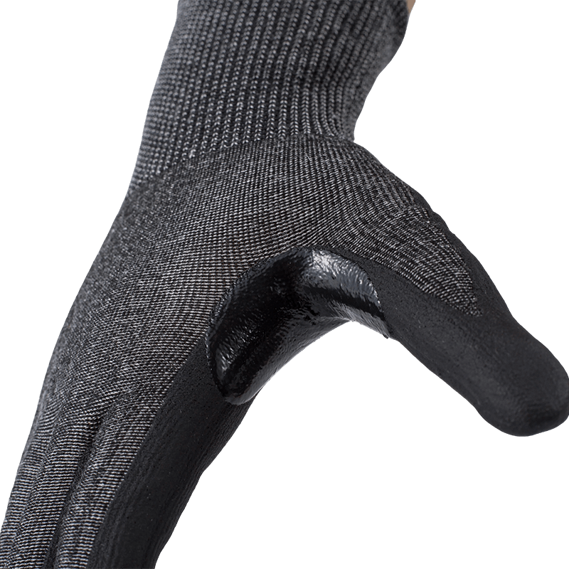 Schnittfeste Handschuhe der Stärke 18 ANSI A6 mit schwarzer PU-Handfläche und nitrilverstärktem Daumen-Schritt — feiner, starker Schnittschutz Schnittfeste Handschuhe der Stärke 18 ANSI A6 mit schwarzer PU-Handfläche und nitrilverstärktem Daumen-Schritt — feiner, starker Schnittschutz